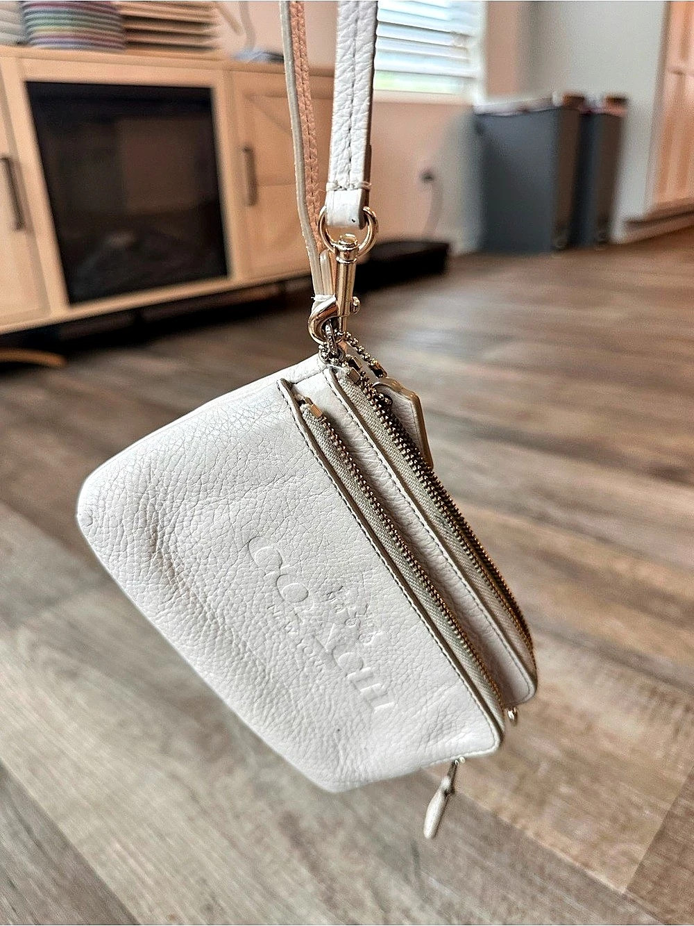 Coach Double Zip Wallet Cosmetic Bag in White